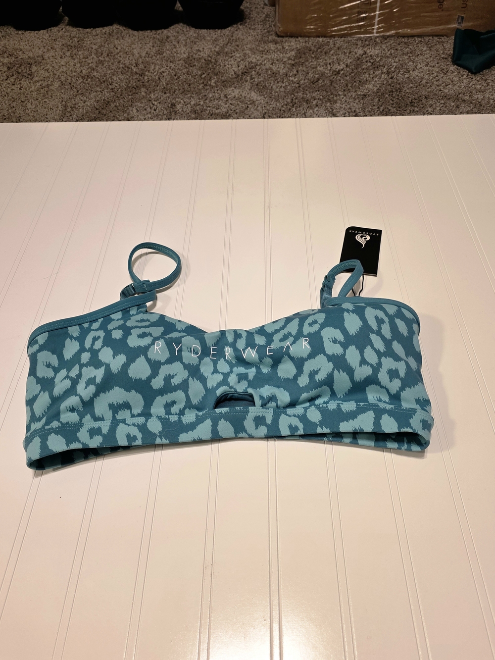 Ryderwear Teal Leopard Print Sports Bra